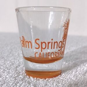 Vintage Clear Glass Palm Springs Souvenir Shot Glass